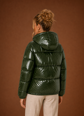 Women's Oversized Quilted Winter Jacket | Silvia in Green - Juana Fashion