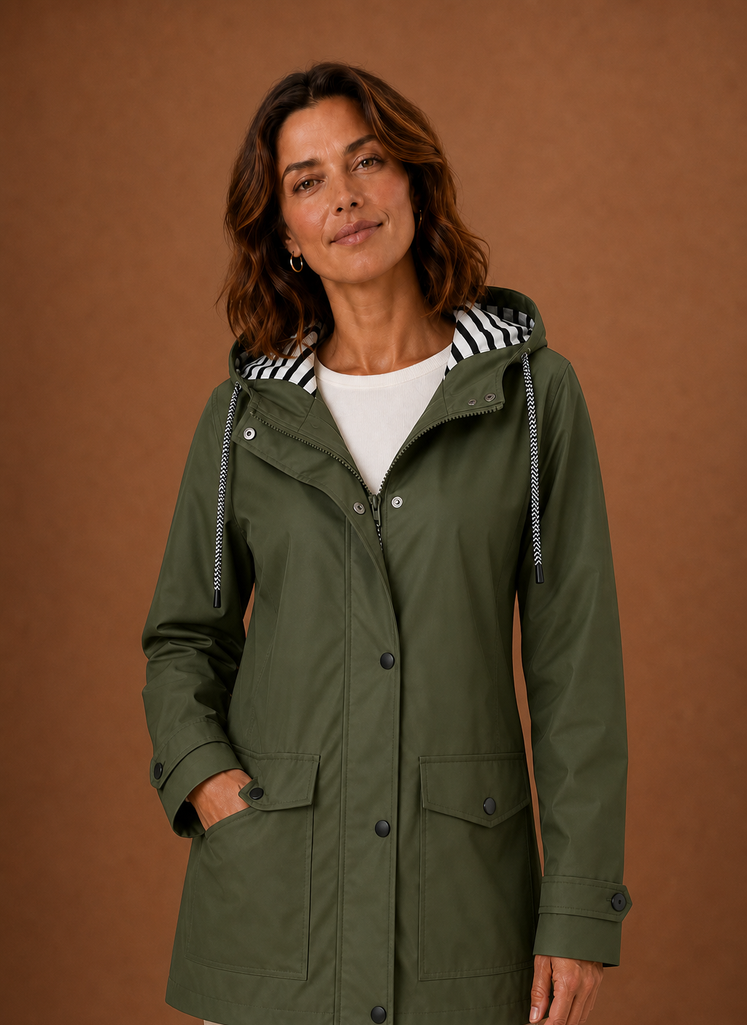 Women's Hooded Trench Coat for Fall and Winter | Francesca in Black - Juana Fashion