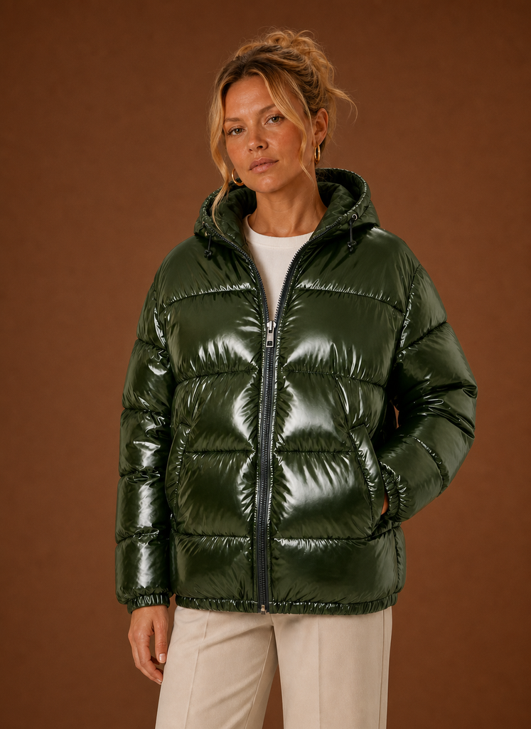 Women's Oversized Quilted Winter Jacket | Silvia in Black - Juana Fashion