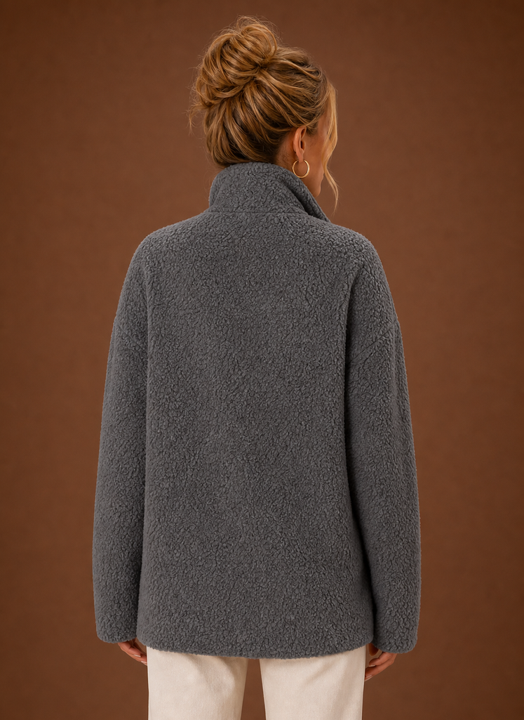 Women's Sherpa Zip-Up Jacket | Natalia in Pink - Juana Fashion
