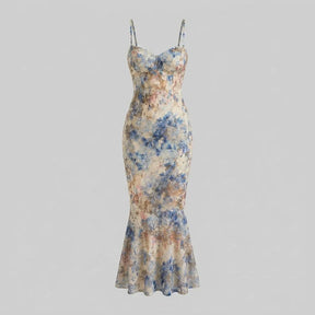 Women's Floral Mermaid Maxi Wedding Guest Dress | Helena