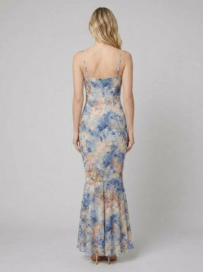 Women's Floral Mermaid Maxi Wedding Guest Dress | Helena