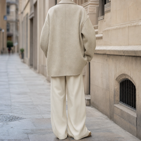 Women's Oversized Wool-Blend Shirt Jacket | Pemberton in Cream - Juana Fashion