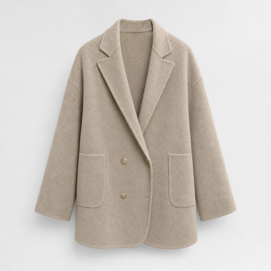 Women's Oversized Wool-Blend Shirt Jacket | Pemberton in Cream - Juana Fashion