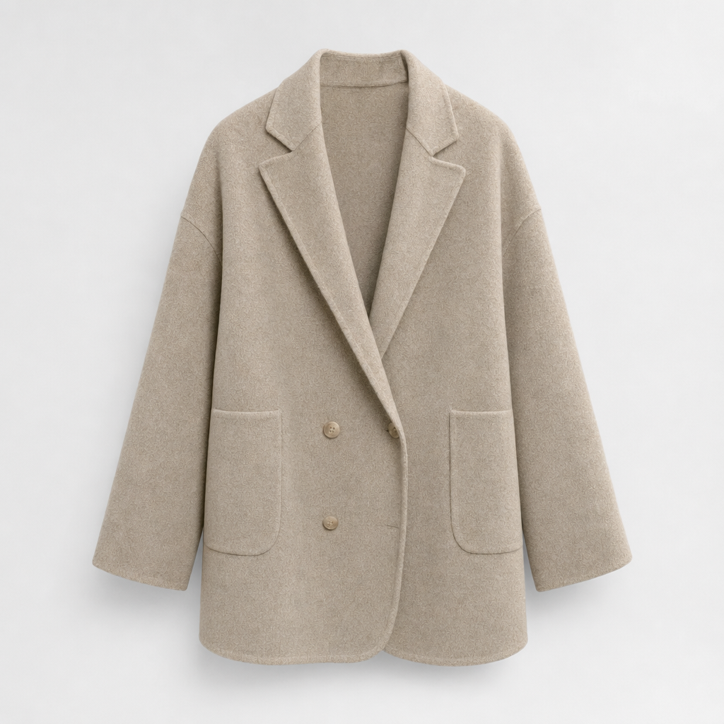 Women's Oversized Wool-Blend Shirt Jacket | Pemberton in Cream - Juana Fashion