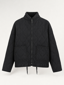 Women's Quilted Jacket with Large Pockets | Aldridge in Black - Juana Fashion