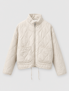 Women's Quilted Jacket with Large Pockets | Aldridge in Black - Juana Fashion