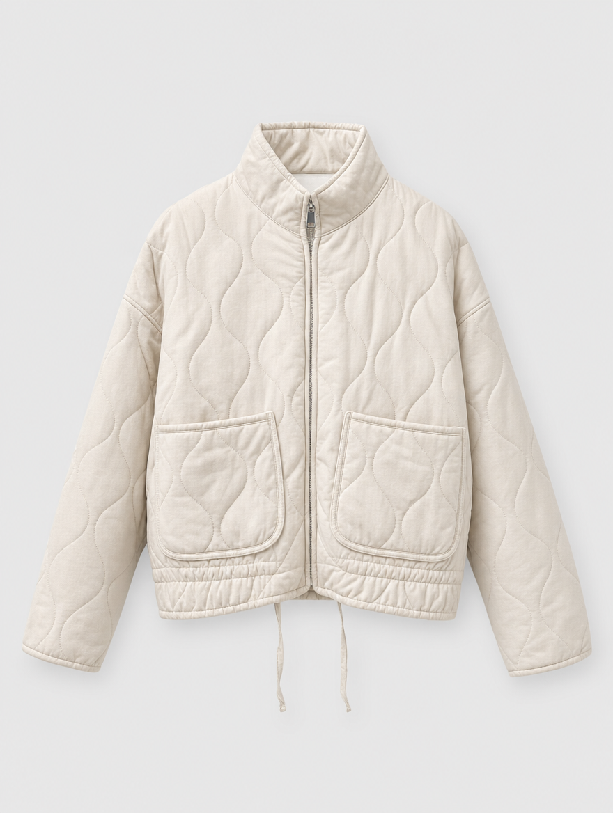 Women's Quilted Jacket with Large Pockets | Aldridge in Black - Juana Fashion