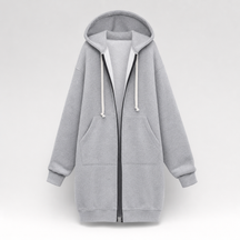 Women's Oversized Zip-Up Hoodie | Rowley in Heather Gray - Juana Fashion