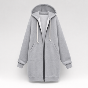 Women's Oversized Zip-Up Hoodie | Rowley in Heather Gray - Juana Fashion