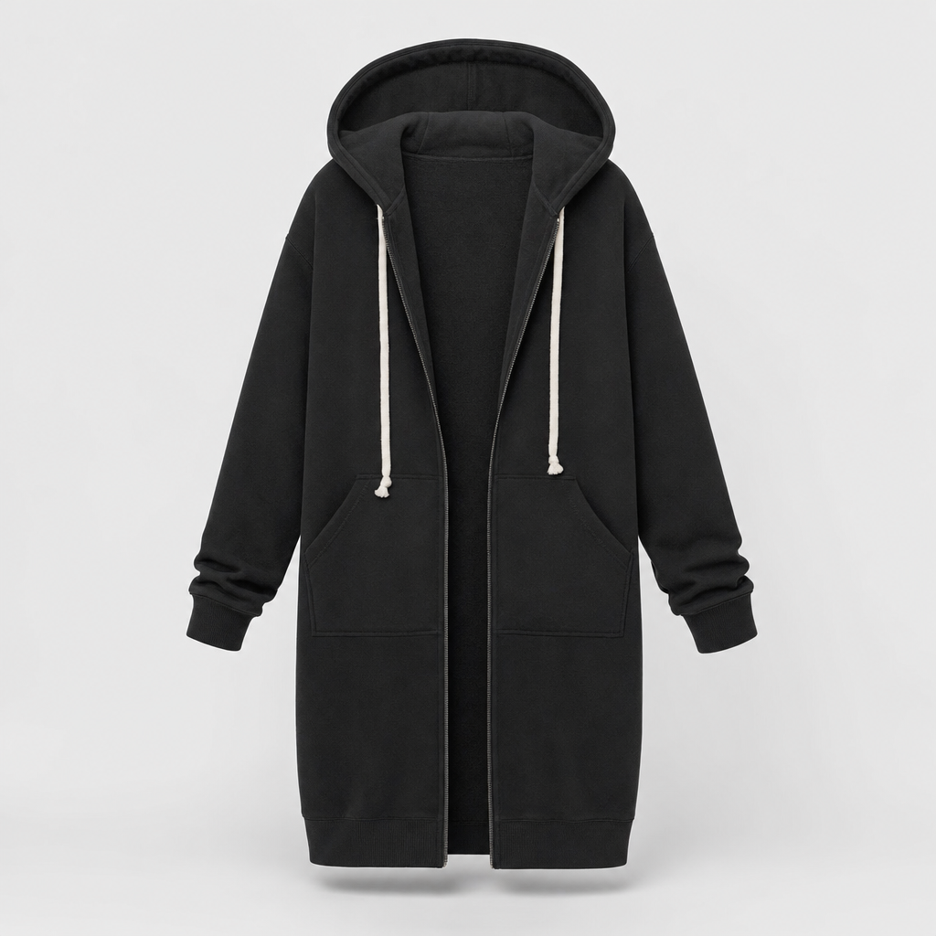 Women's Oversized Zip-Up Hoodie | Rowley in Heather Gray - Juana Fashion