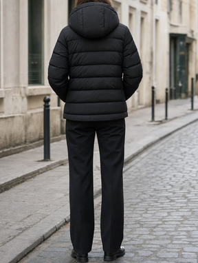 Women's Hooded Down Jacket | Everett in Black - Juana Fashion