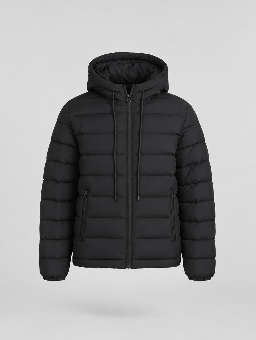 Women's Hooded Down Jacket | Everett in Black - Juana Fashion