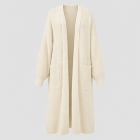 Women's Long Coatigan | Kelmscott in Cream - Juana Fashion
