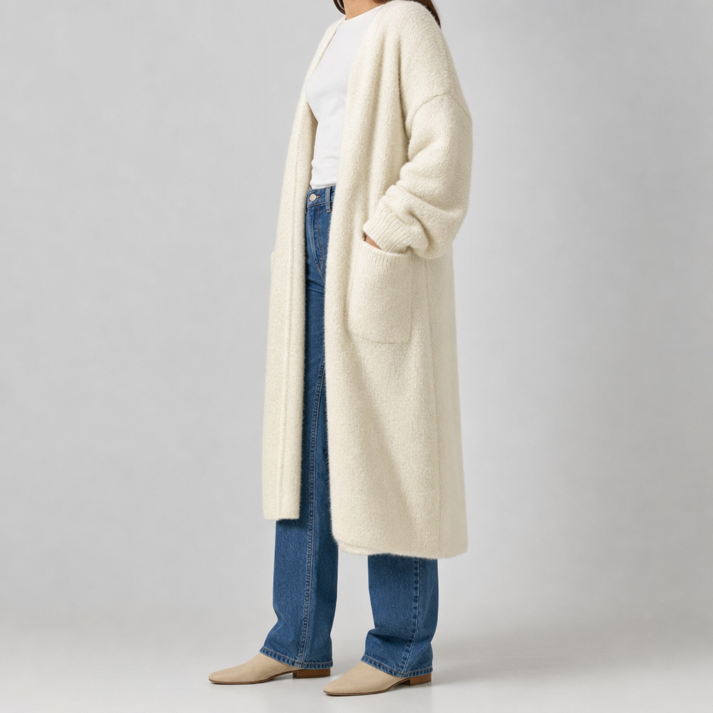 Women's Long Coatigan | Kelmscott in Black - Juana Fashion