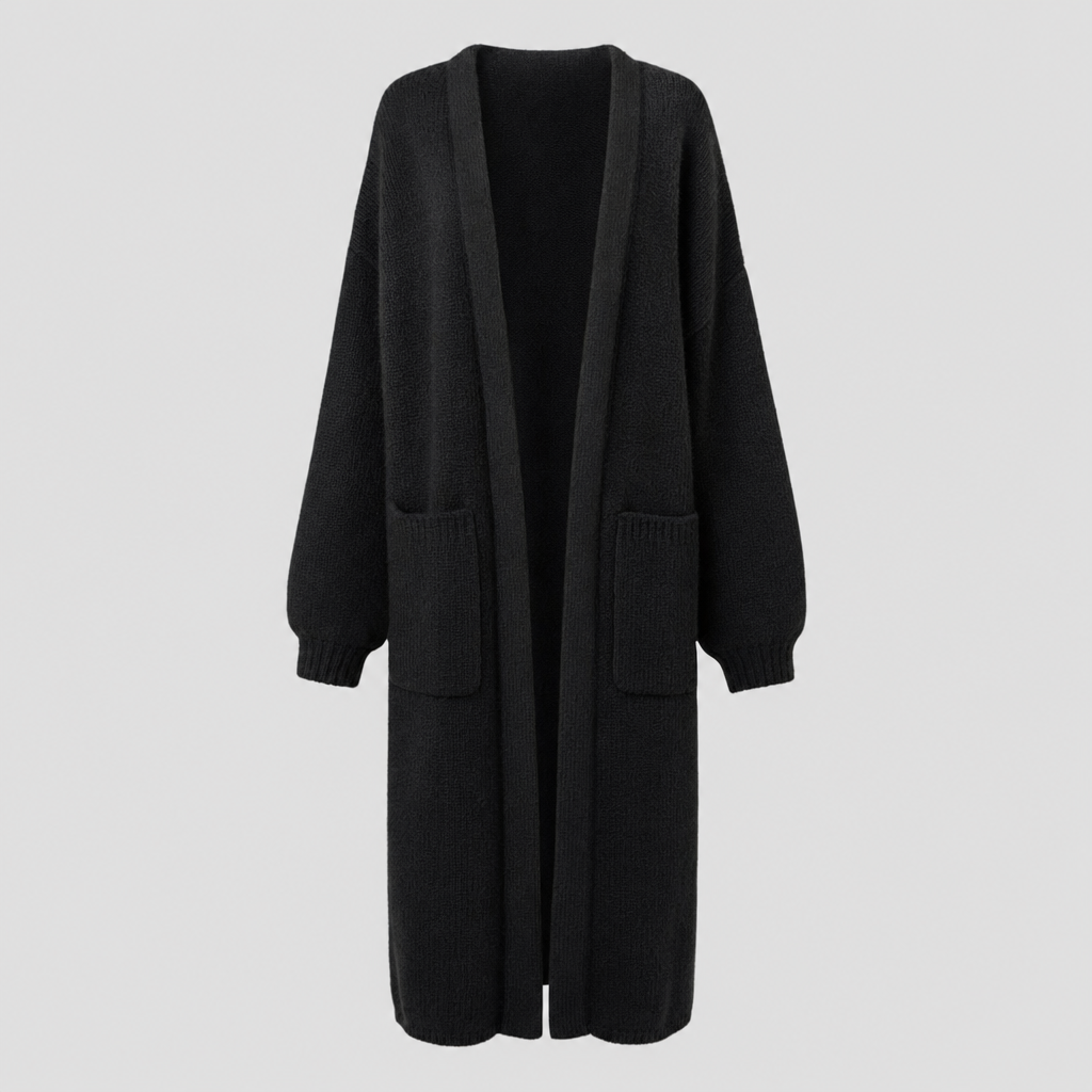Women's Long Coatigan | Kelmscott in Black - Juana Fashion
