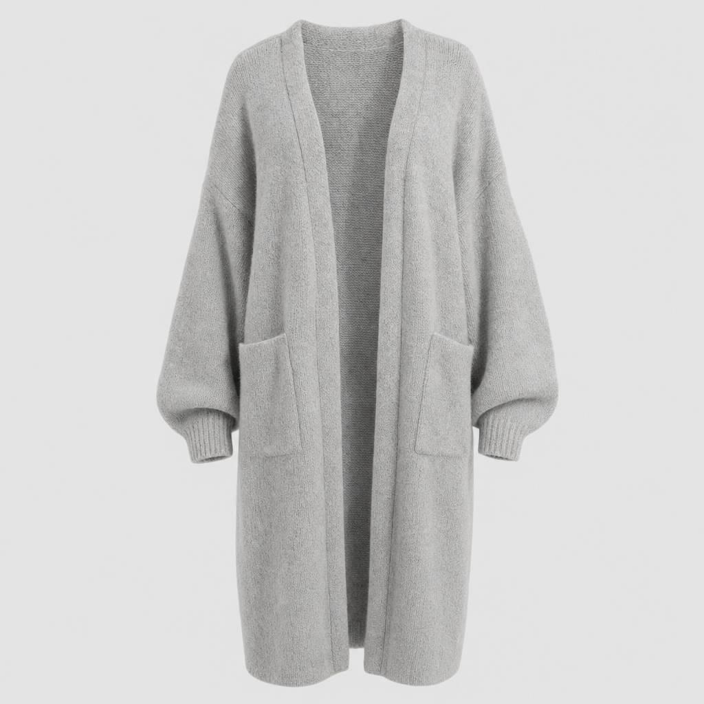 Women's Long Coatigan | Kelmscott in Gray - Juana Fashion