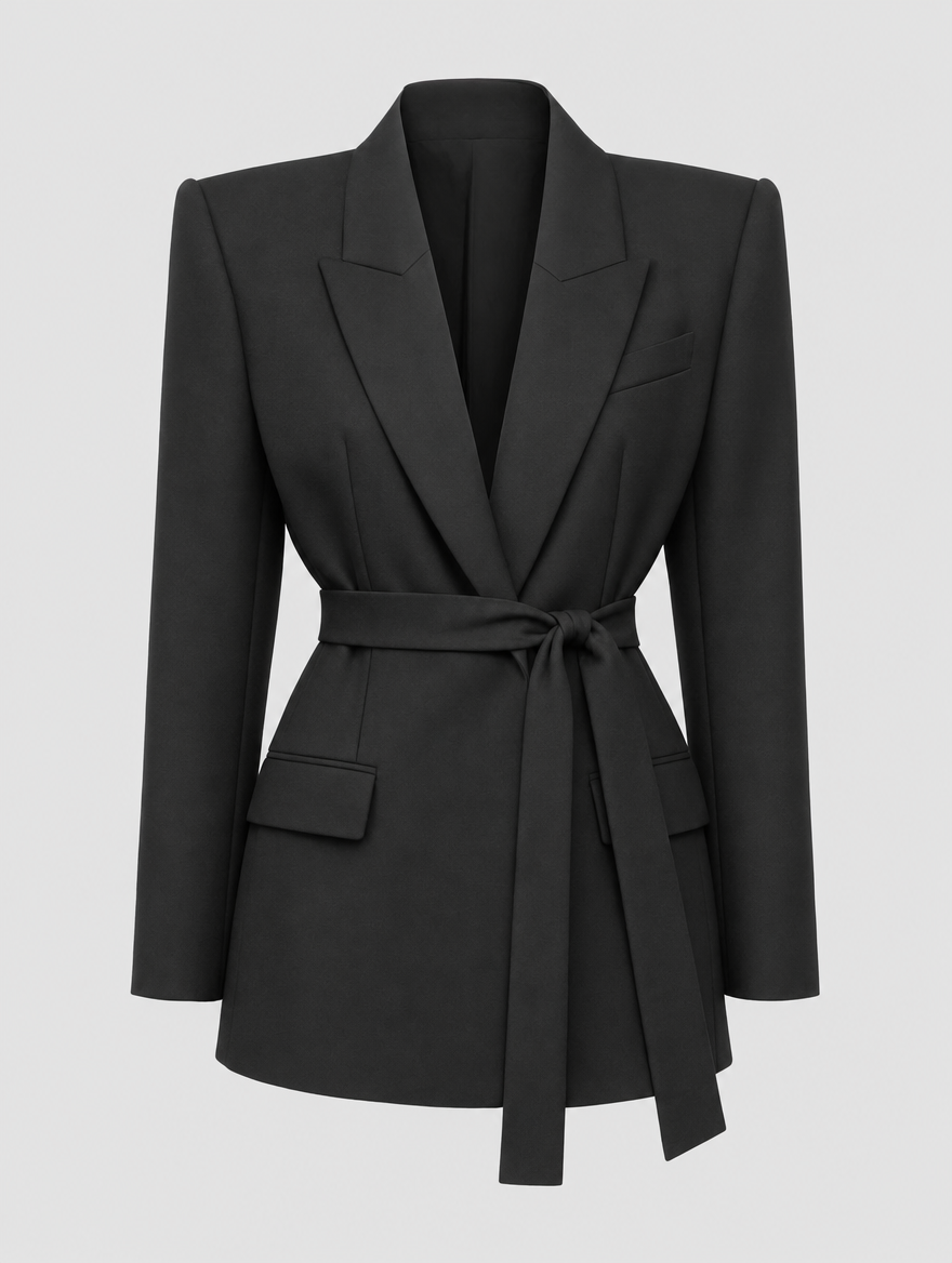 Women's Oversized Belted Blazer | Rothwell in Black - Juana Fashion