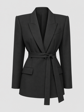 Women's Oversized Belted Blazer | Rothwell in Black - Juana Fashion