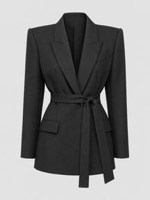 Women's Oversized Belted Blazer | Rothwell in Black - Juana Fashion
