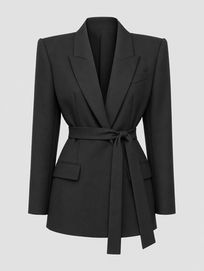 Women's Oversized Belted Blazer | Rothwell in Black - Juana Fashion