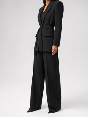 Women's Oversized Belted Blazer | Rothwell in Black - Juana Fashion