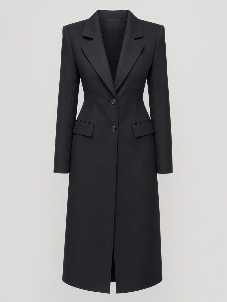 Women's Long Blazer Coat | Standon in Black - Juana Fashion
