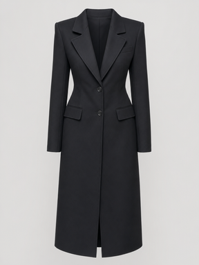 Women's Long Blazer Coat | Standon in Black - Juana Fashion