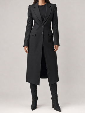 Women's Long Blazer Coat | Standon in Black - Juana Fashion