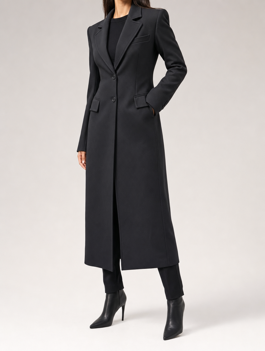 Women's Long Blazer Coat | Standon in Black - Juana Fashion