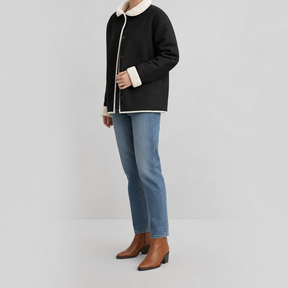 Women's Reversible Coat with Fleece | Ulcombe in Black - Juana Fashion