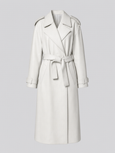 Women's Faux Leather Maxi Coat | Wardley in White - Juana Fashion