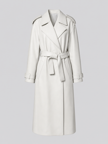 Women's Faux Leather Maxi Coat | Wardley in White - Juana Fashion
