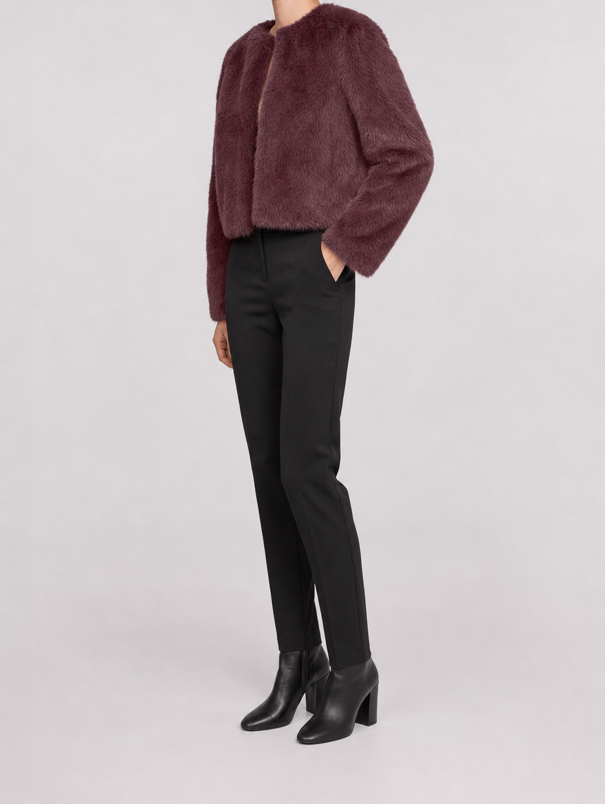 Women's Cropped Faux Fur Jacket | Yealand in Brown - Juana Fashion