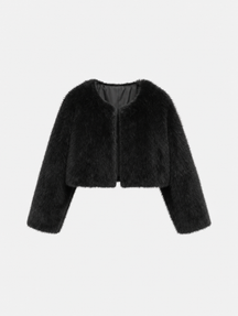 Women's Cropped Faux Fur Jacket | Yealand in Brown - Juana Fashion
