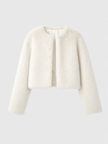 Women's Cropped Faux Fur Jacket | Yealand in Black - Juana Fashion