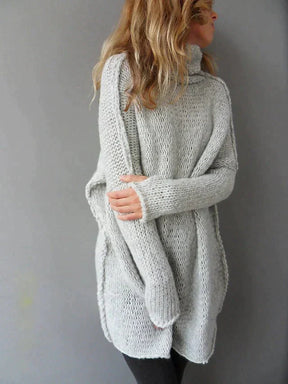 Women's Oversized Plus Size Turtleneck Sweater — View 1