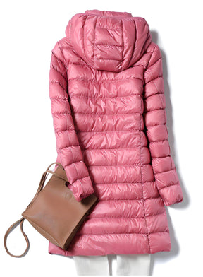 Women's Hooded Longline Puffer Coat — View 2