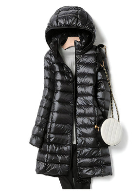 Women's Hooded Longline Puffer Coat — View 5