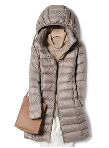 Women's Hooded Longline Puffer Coat — View 7