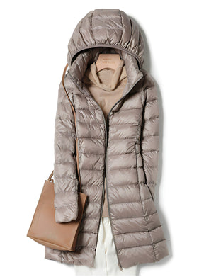 Women's Hooded Longline Puffer Coat — View 7