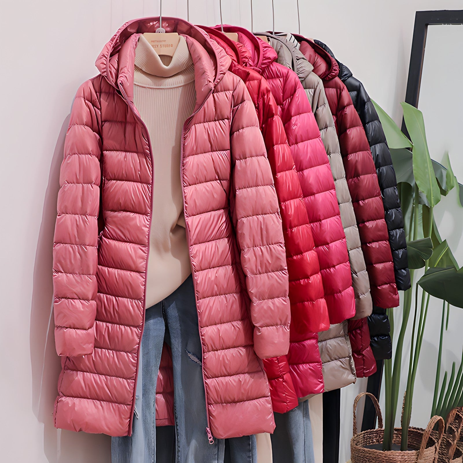 Women's Hooded Longline Puffer Coat — View 1