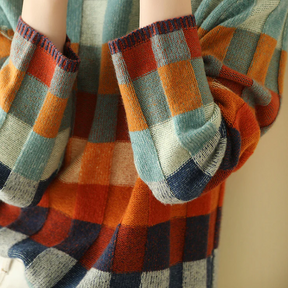 Women's Cashmere Patchwork Turtleneck Sweater — View 4