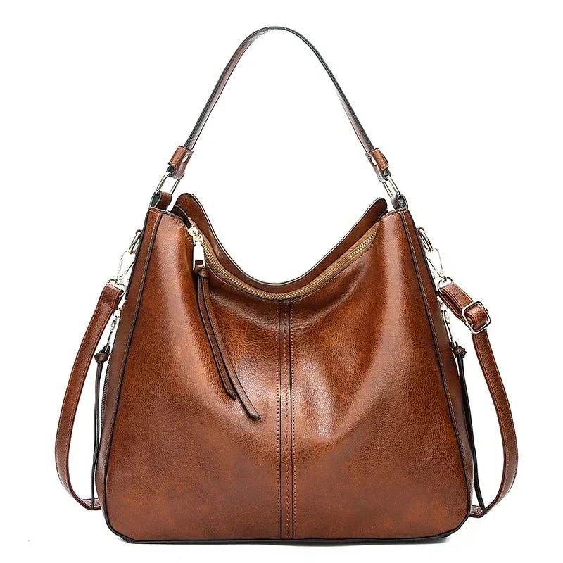 Women's Faux Leather Convertible Hobo Bag in Light Brown by Juana Fashion