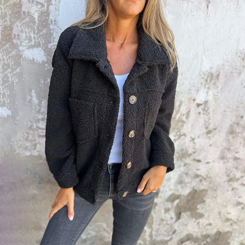Women's Jacket with Cozy Lining | Lena in Green - Juana Fashion