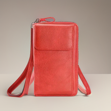 Women's Slim Zip Phone Crossbody Bag in Red by Juana Fashion