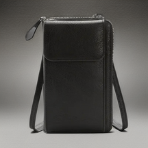 Women's Slim Zip Phone Crossbody Bag in Black by Juana Fashion