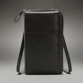 Women's Slim Zip Phone Crossbody Bag in Black by Juana Fashion