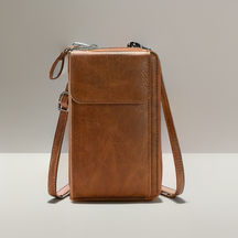 Women's Slim Zip Phone Crossbody Bag in Brown by Juana Fashion