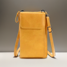 Women's Slim Zip Phone Crossbody Bag in Yellow by Juana Fashion